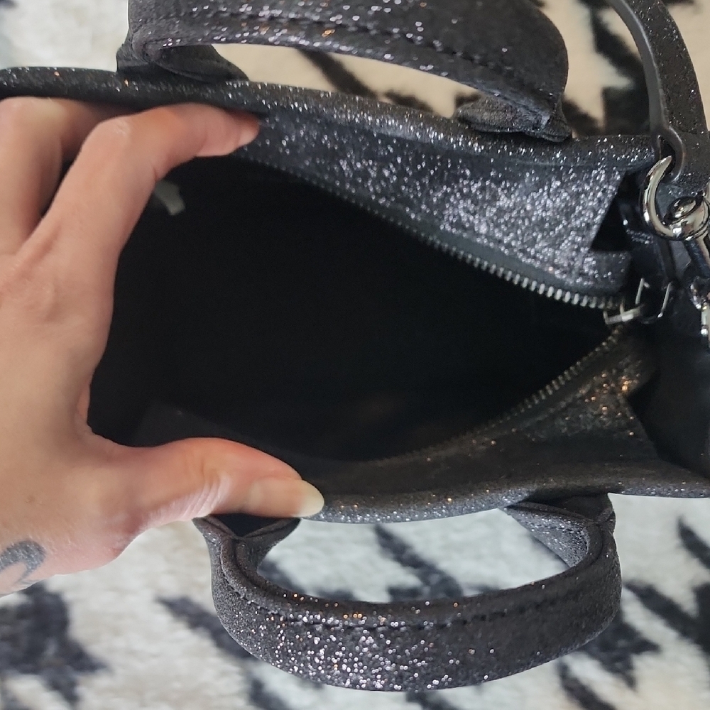 Marc Jacobs Mini Black Glitter Tote Bag - Picture 6 of 10